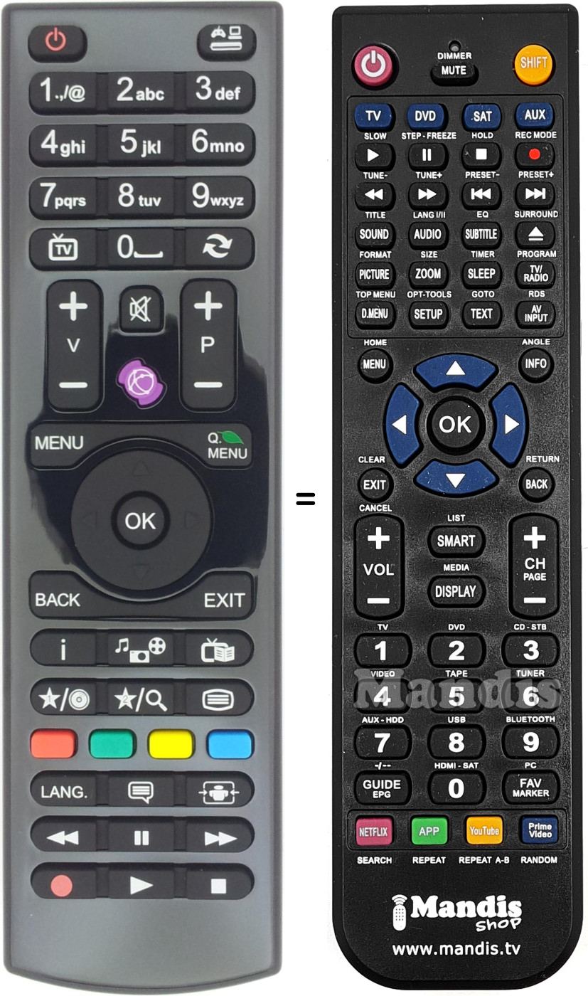 Replacement remote control ITT RC4870