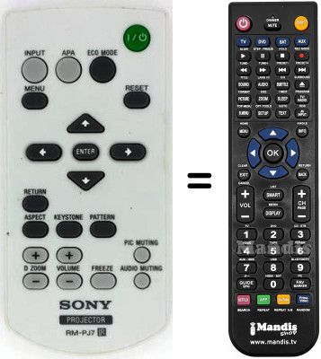 Replacement remote control Sony RM-PJ7