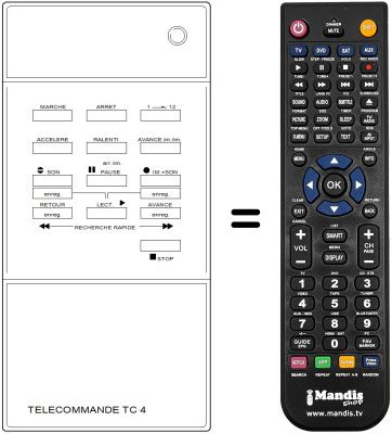 Gleichwertige Fernbedienung Continental Edison VK 2132
