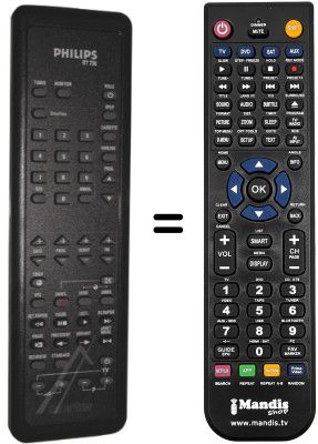 Gleichwertige Fernbedienung Philips 20DV2-19 Gleichwertige Fernbedienung Philips 20DV2-19