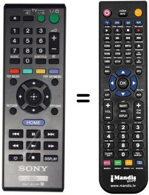 Replacement remote control Sony BDP-S580