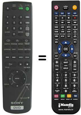 Replacement remote control Sony DVP-NC600