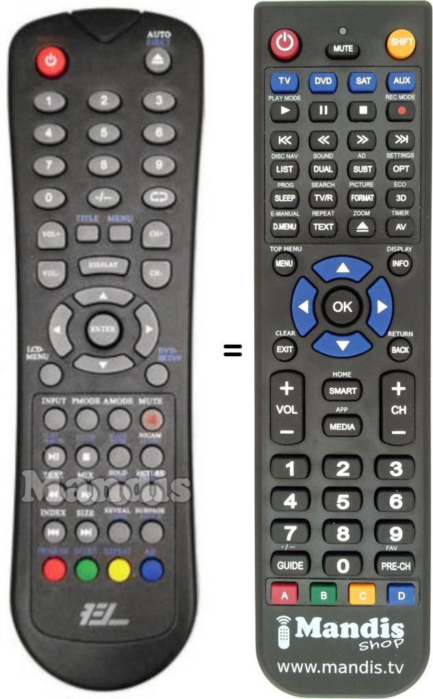 Replacement remote control EASY LIVING REMCON1208