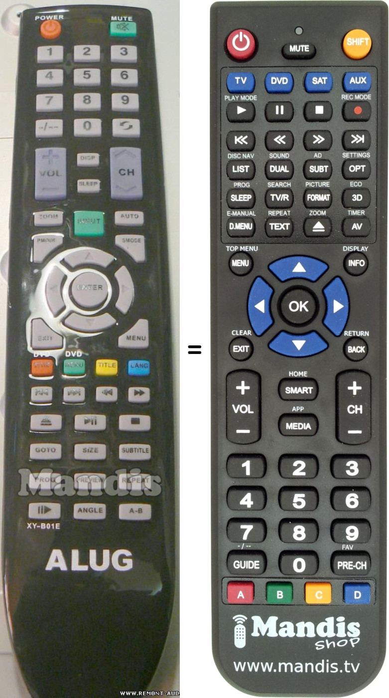 Replacement remote control ALUG XY-B01E