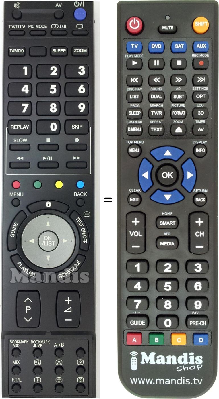 Replacement remote control JVC RMC2111B