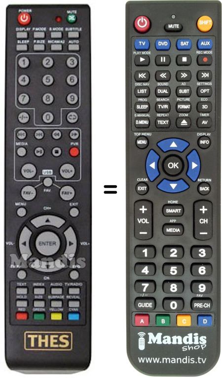 Replacement remote control THES REMCON770