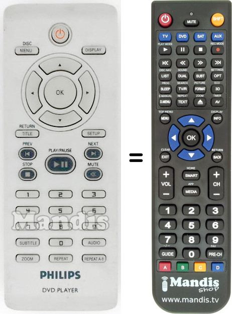 Replacement remote control Philips 242254900908