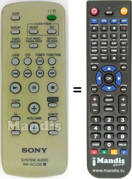Replacement remote control Sony RM-SCU35