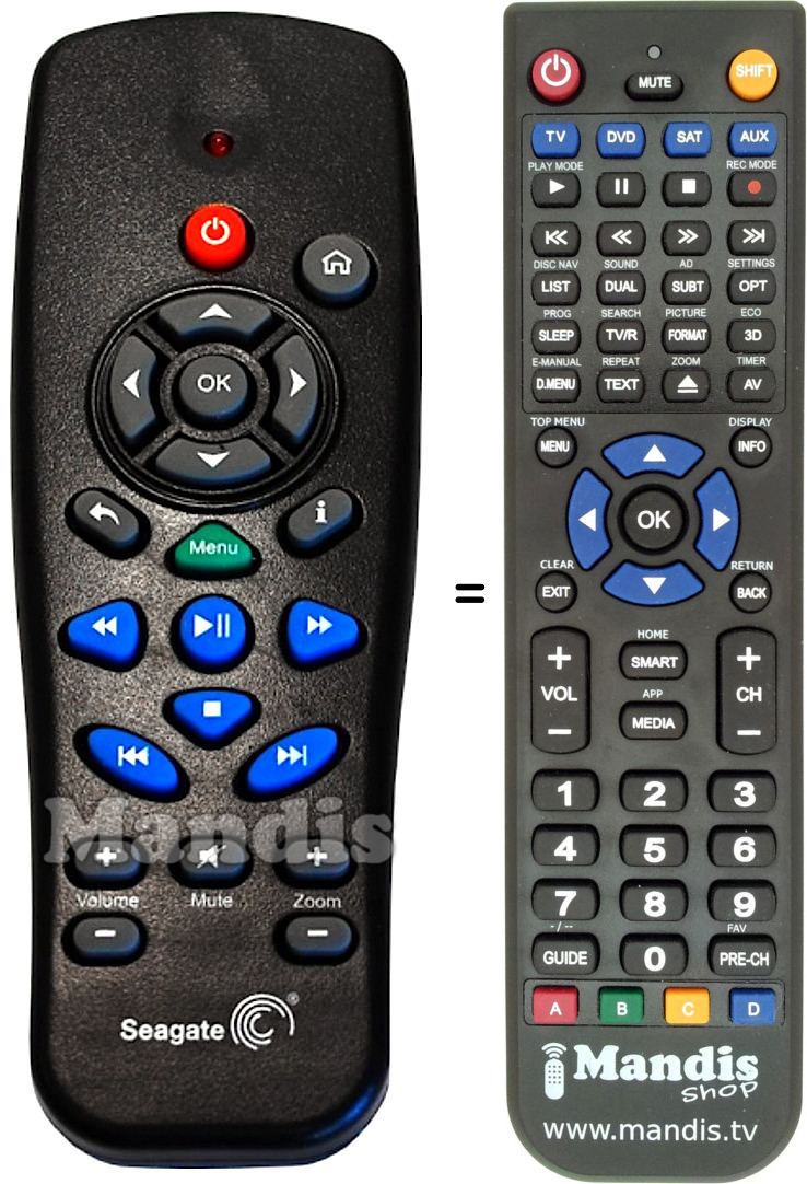 Replacement remote control Nei SEAGATE001