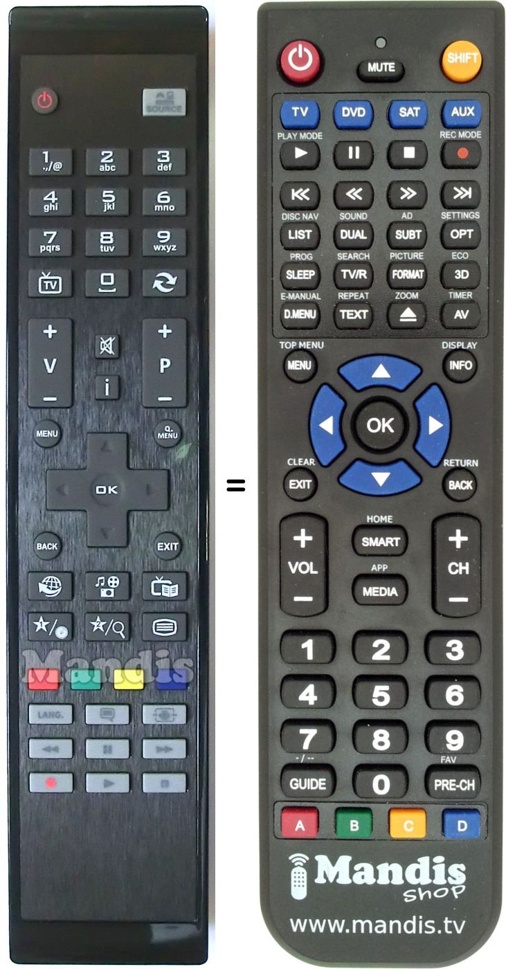 Replacement remote control RC4822