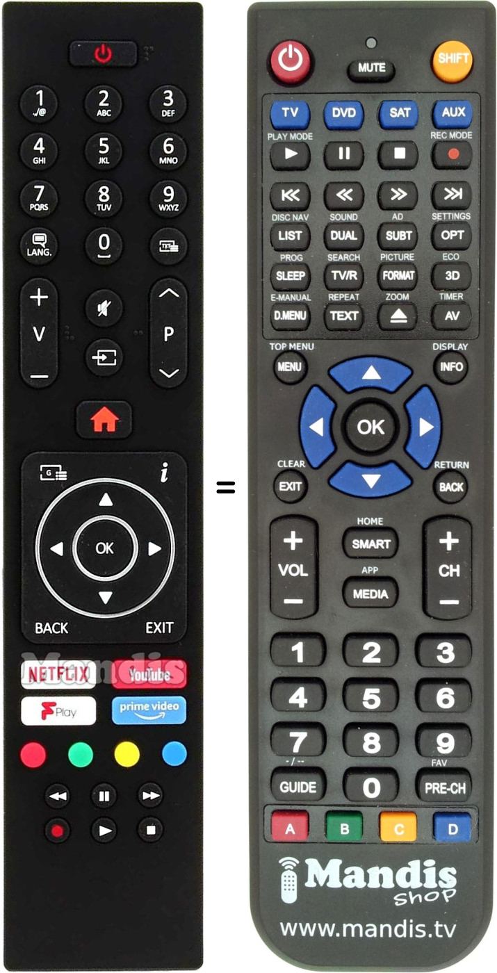 Replacement remote control Digihome RC43137P