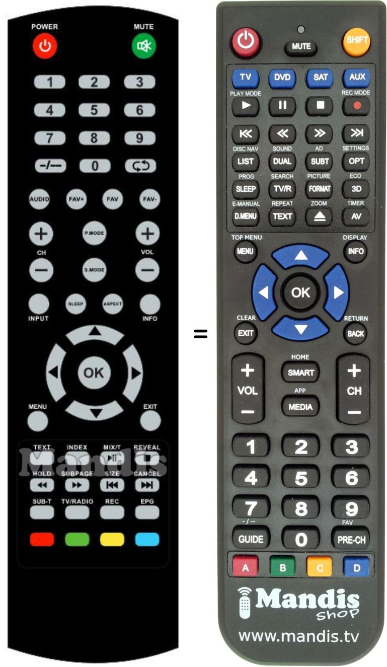 Replacement remote control ZENITH ZE24FHD