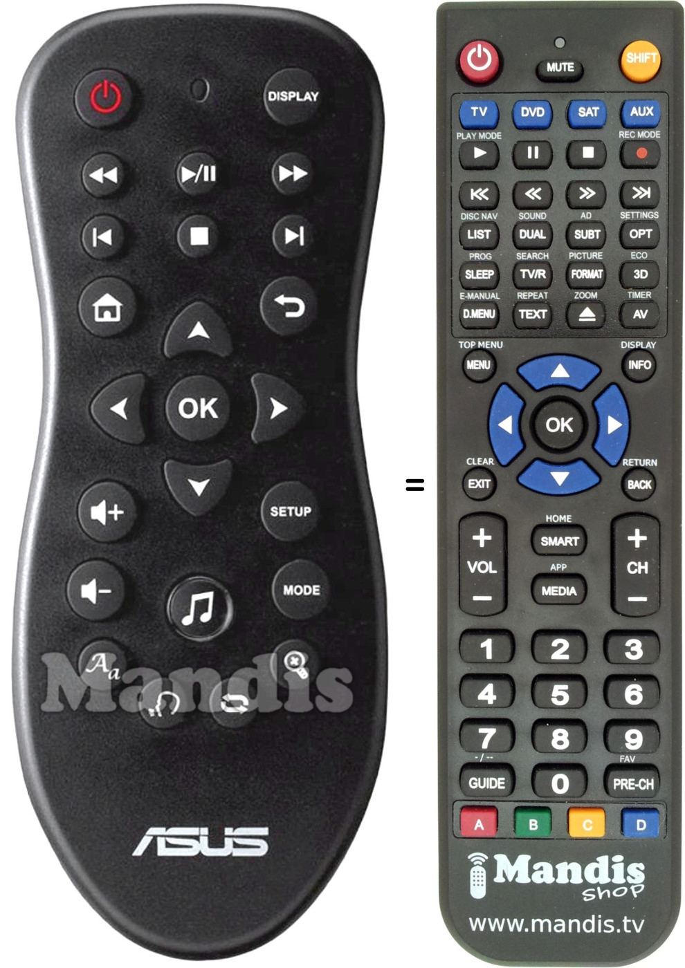 Replacement remote control ASUS HDPR1