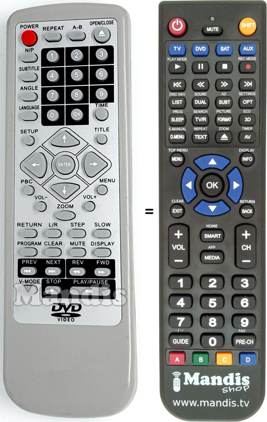 Replacement remote control KINGVISION REMCON1355