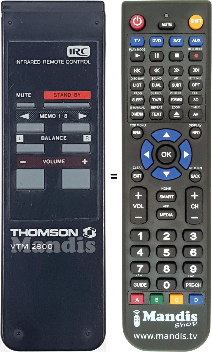 Replacement remote control VTM2800