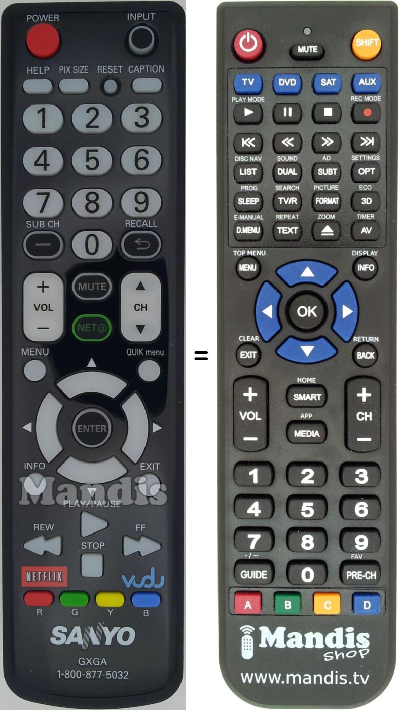 Replacement remote control GXGA