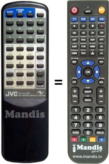 Gleichwertige Fernbedienung JVC RMSR616RU