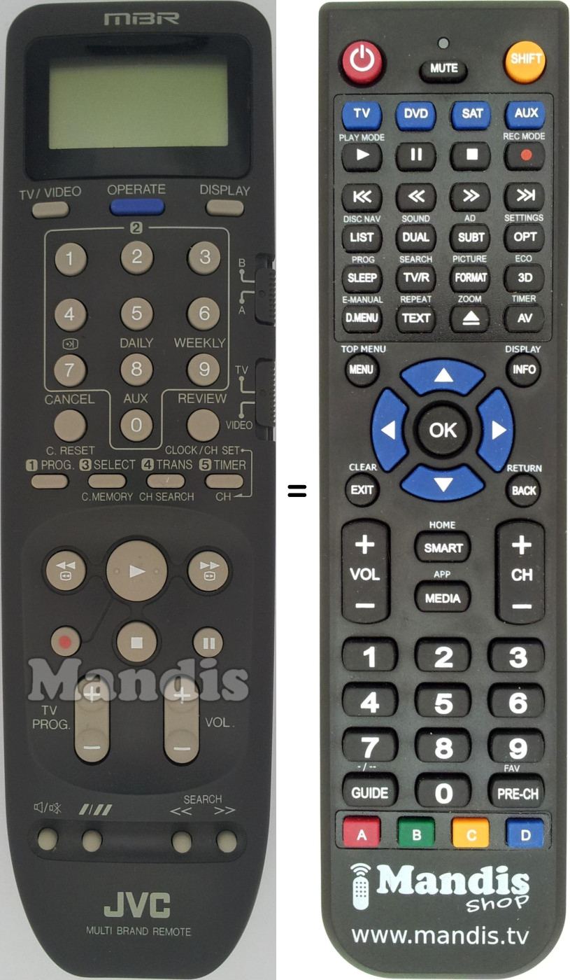 Replacement remote control JVC PQ 11534