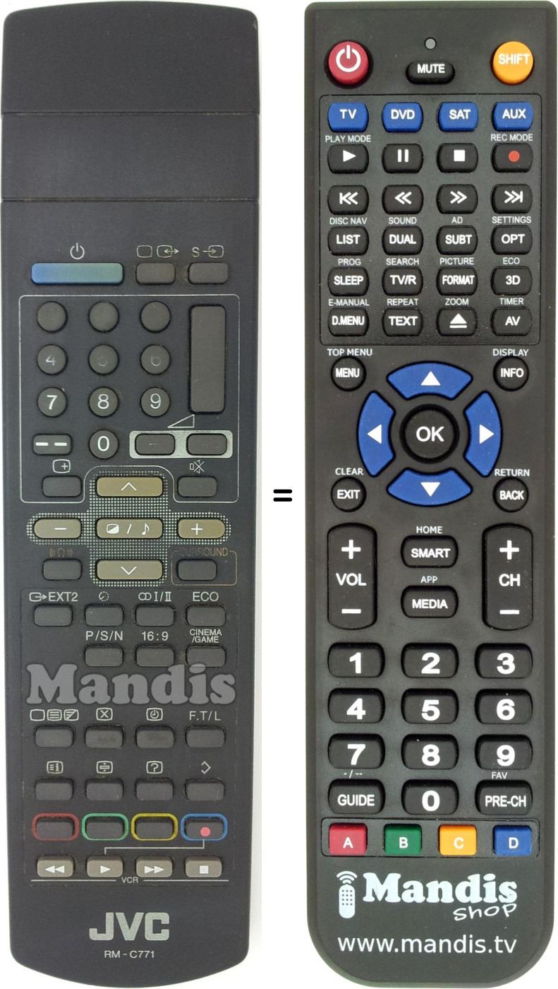 Replacement remote control RM-C 771