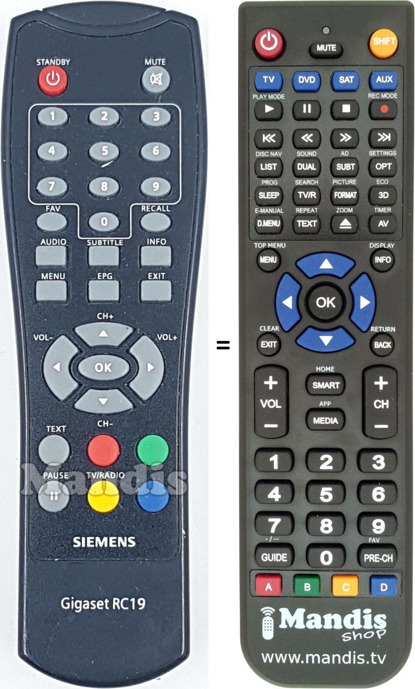 Replacement remote control M0095457