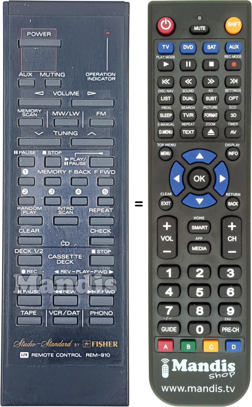 Replacement remote control REM-910