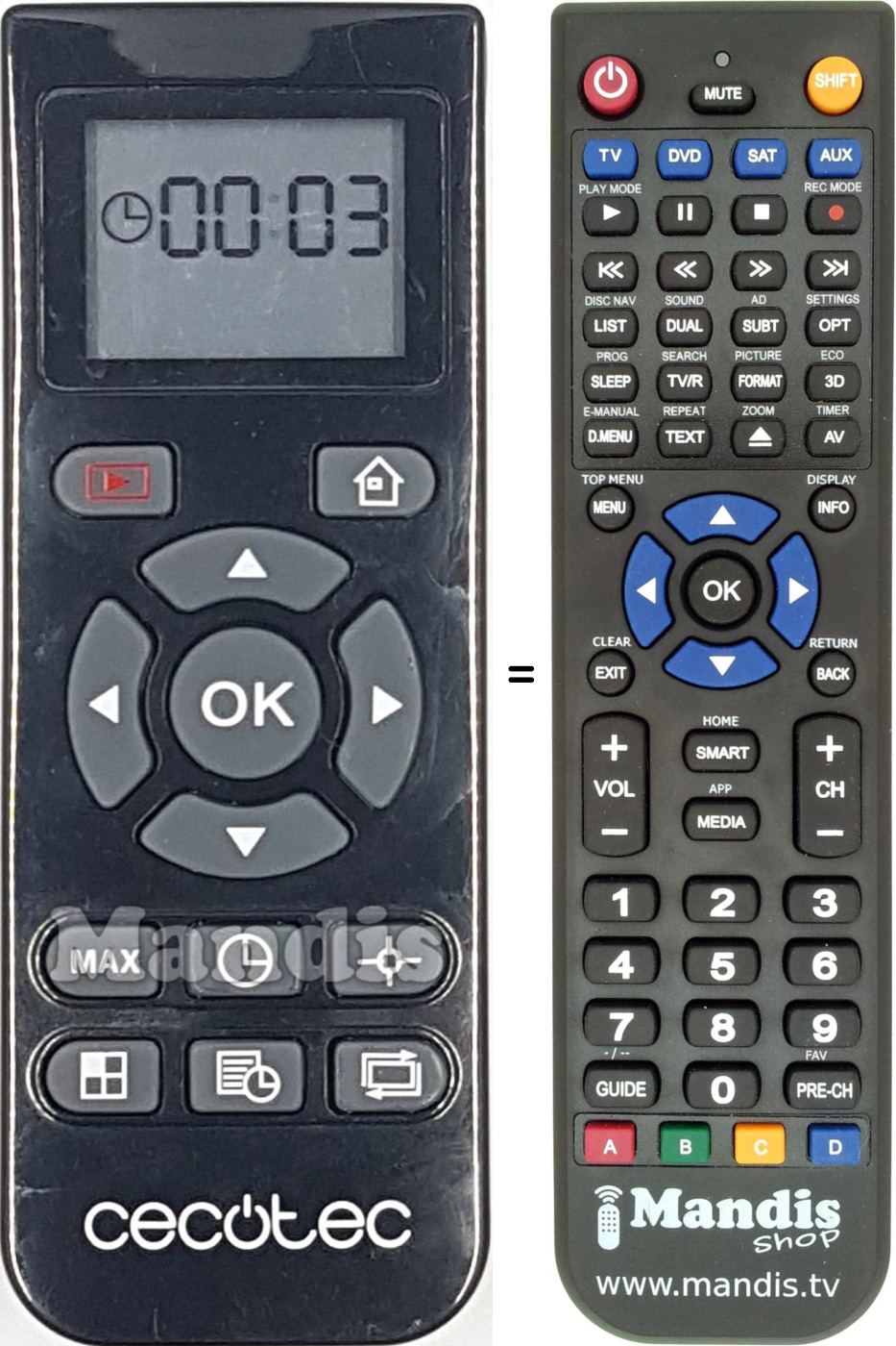 Replacement remote control REMCON1870