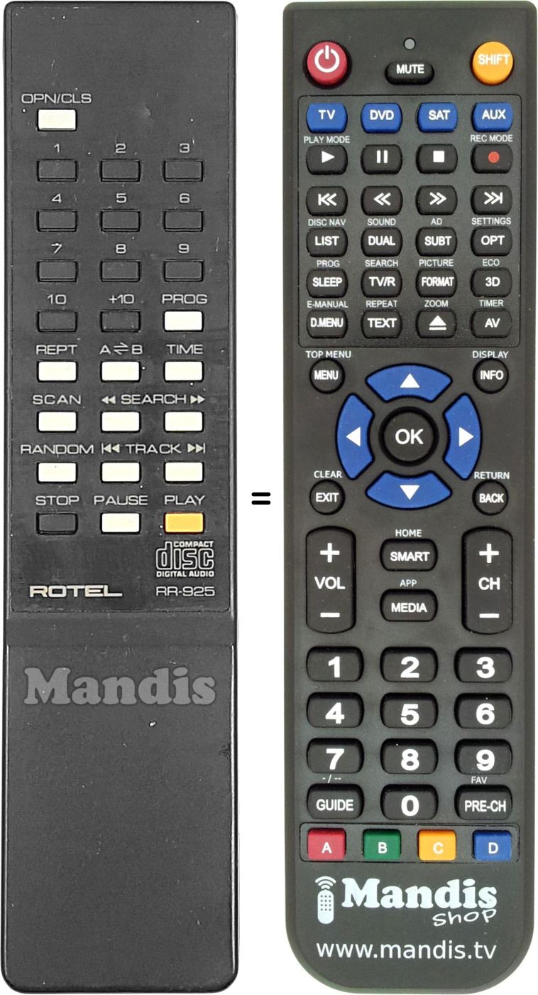 Replacement remote control RR-925