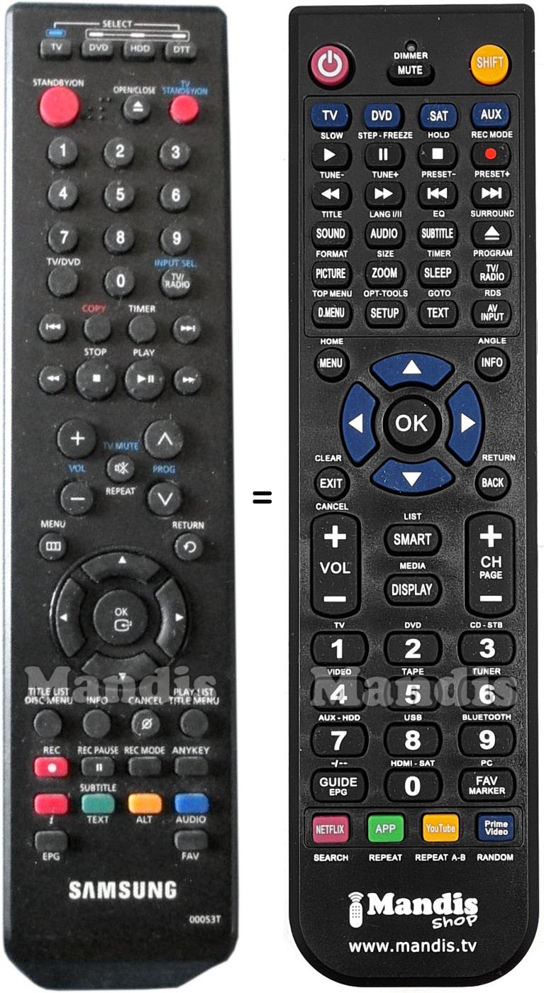Replacement remote control Samsung 00053T