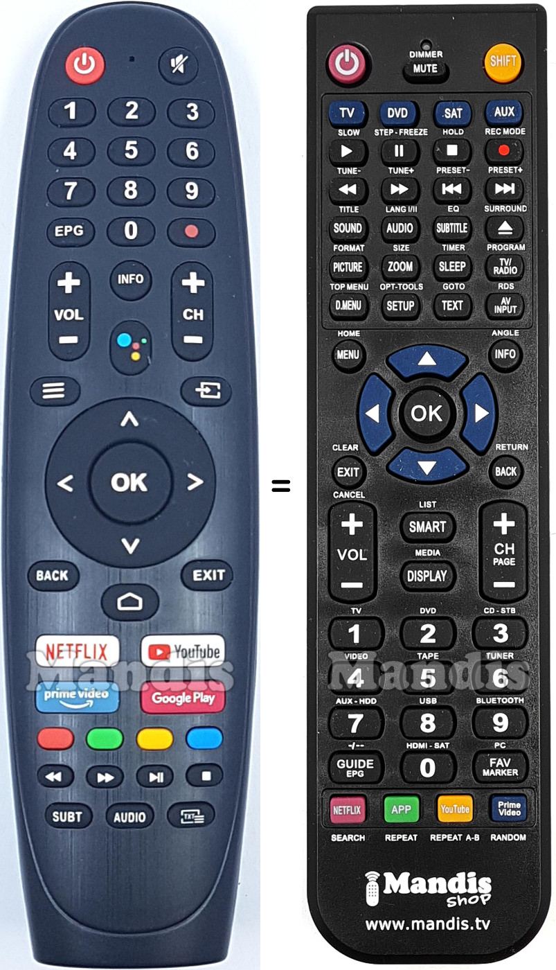 Replacement remote control JVC 30604616CXHUN011