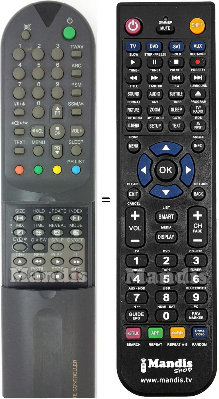 Gleichwertige Fernbedienung LG 6710V00009P