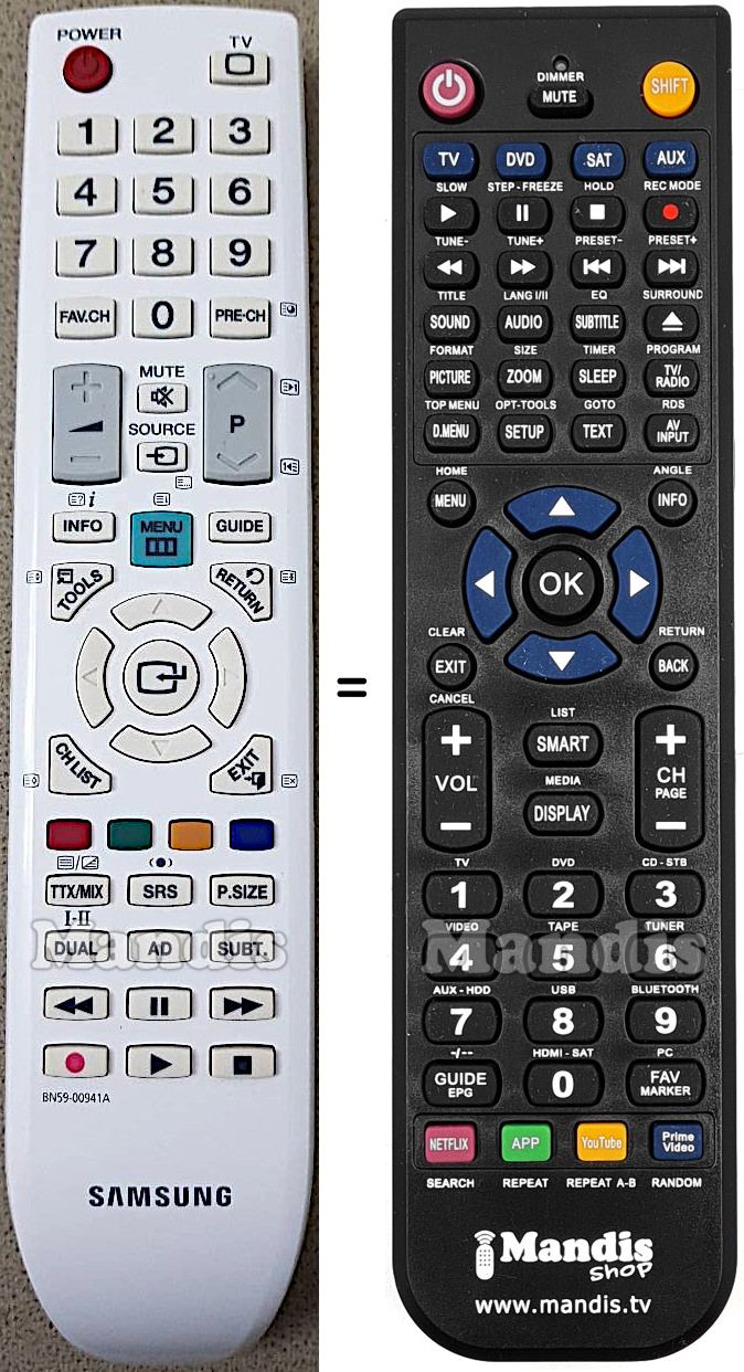 Replacement remote control Samsung BN59-00941A