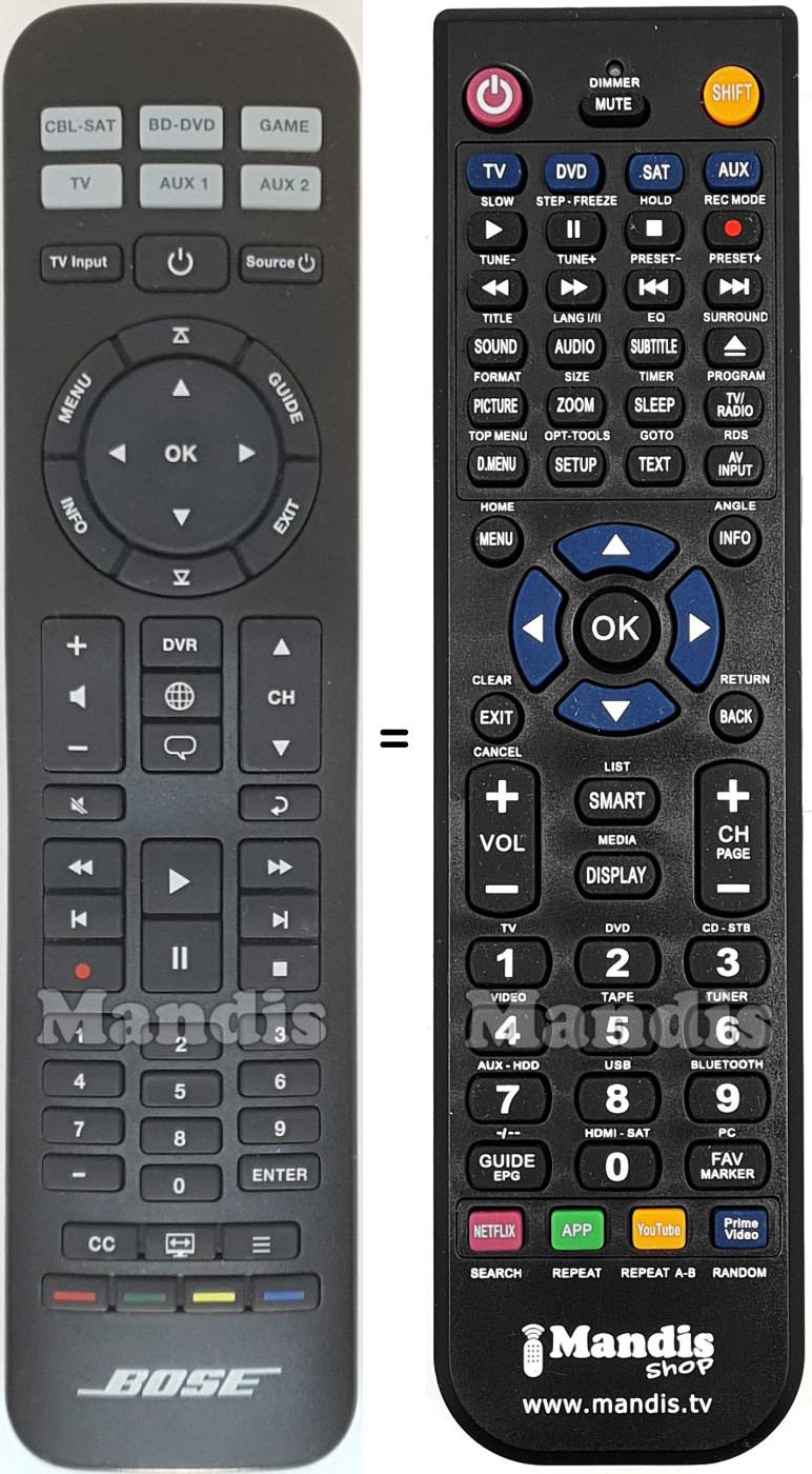 Replacement remote control BOSE CINEMATE-15