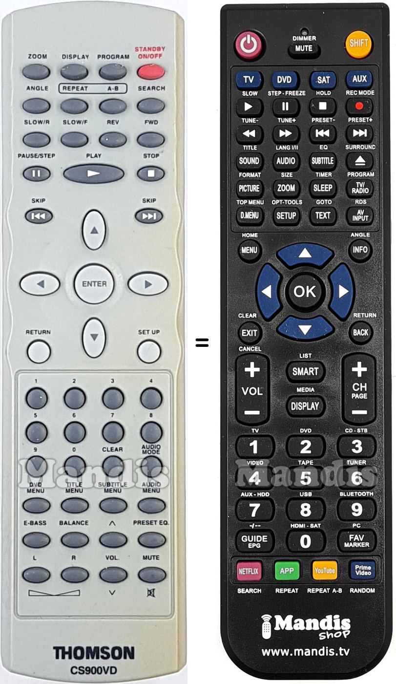 Replacement remote control CS900VD