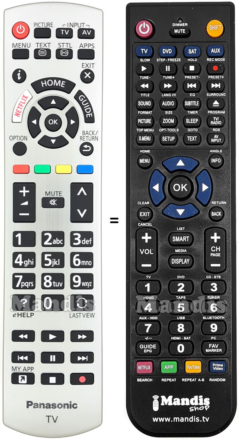 Replacement remote control Panasonic N2QAYB001178