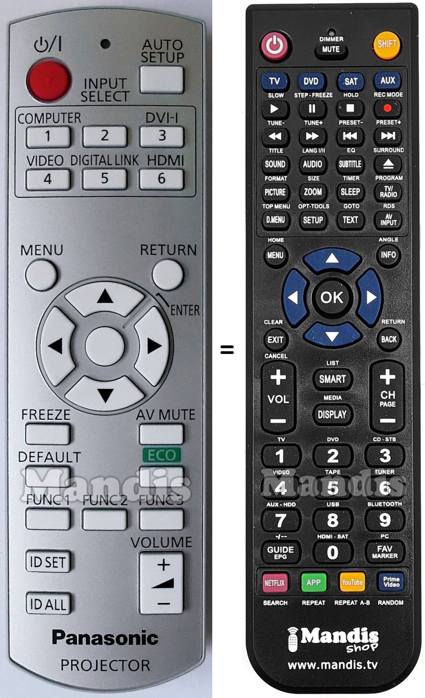 Replacement remote control Panasonic N2QAYB000812