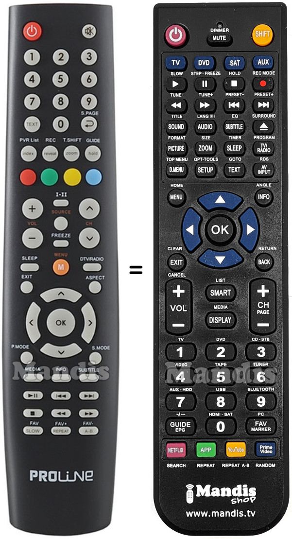Replacement remote control Proline L3217HDLED