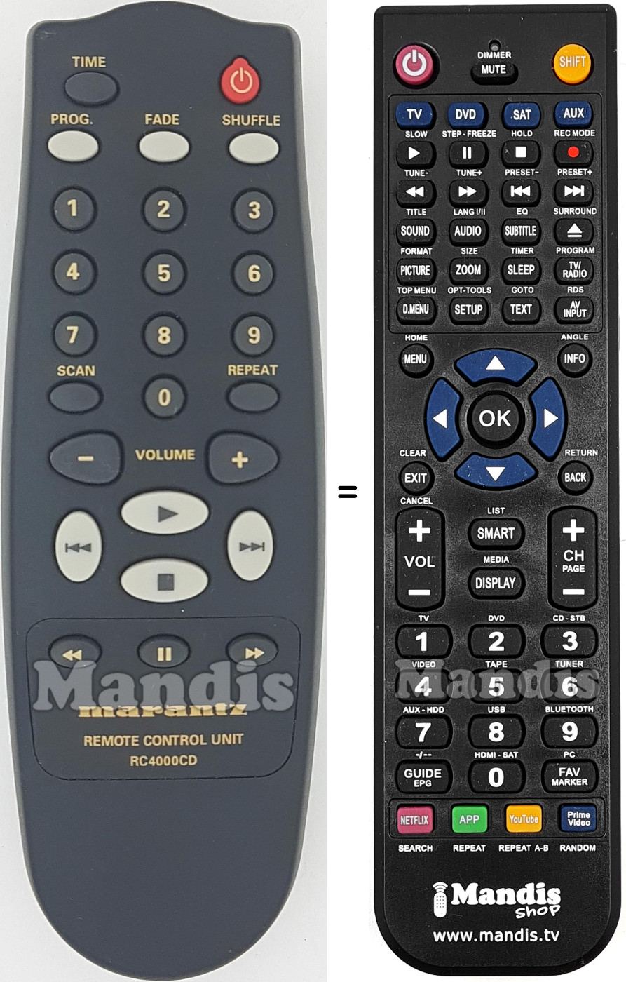 Gleichwertige Fernbedienung RC-4000CD