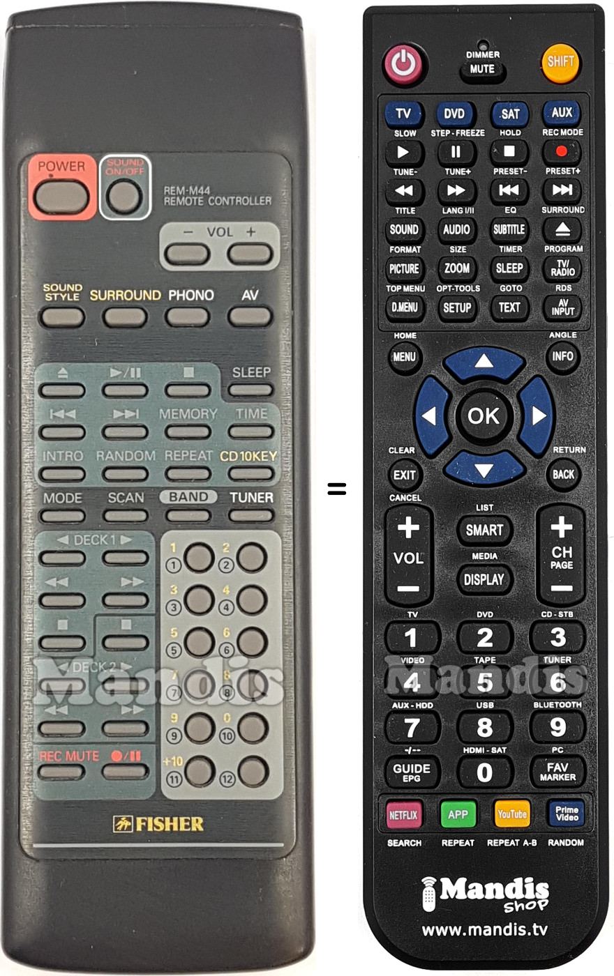 Replacement remote control REM-M44
