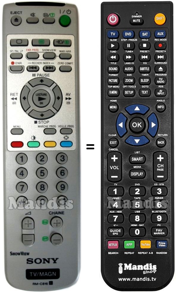 Replacement remote control Sony RM-C816