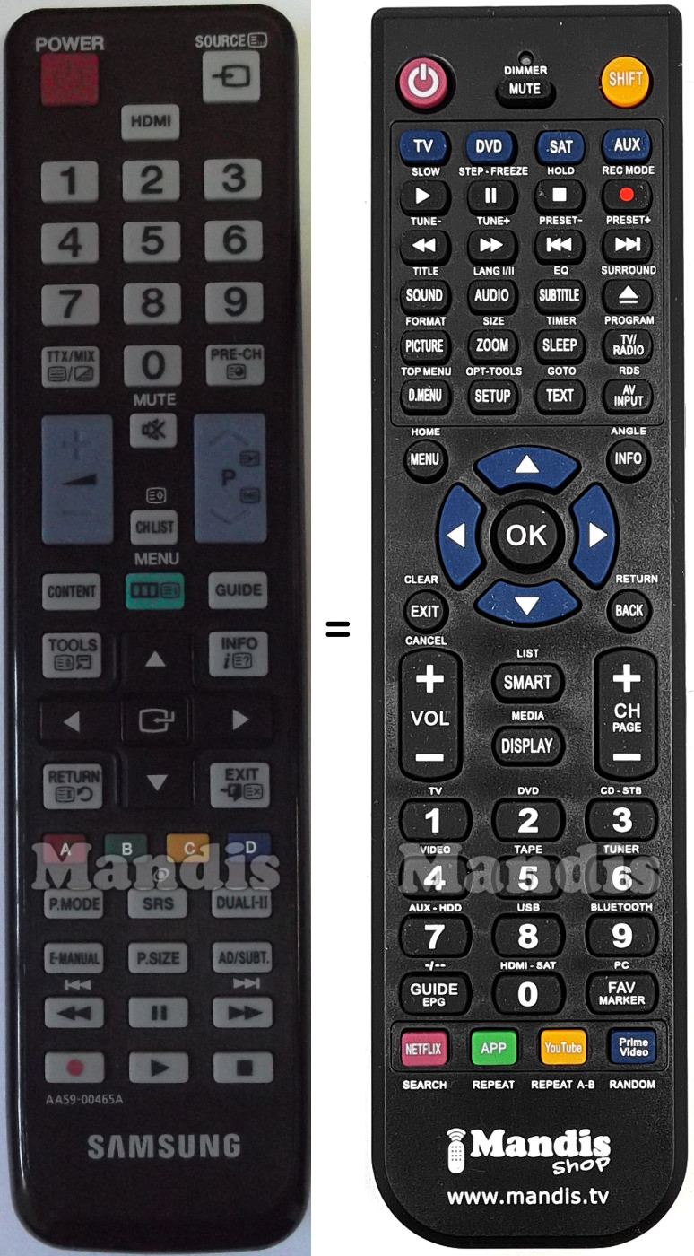 Replacement remote control Samsung AA59-00465A