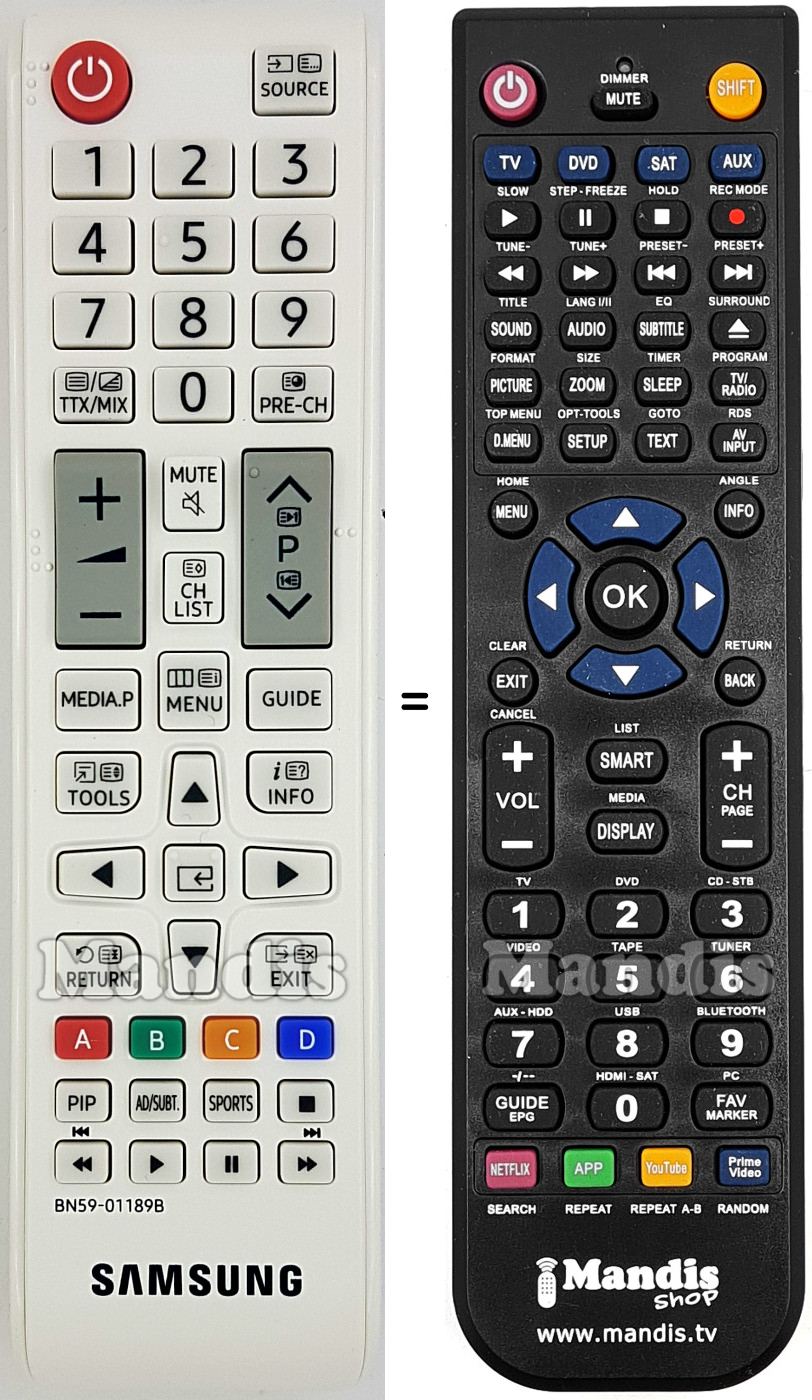 Gleichwertige Fernbedienung Samsung BN59-01189B