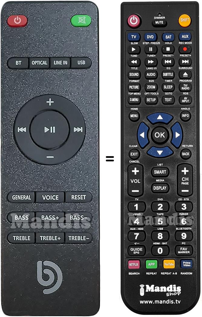 Gleichwertige Fernbedienung bomaker Odine I