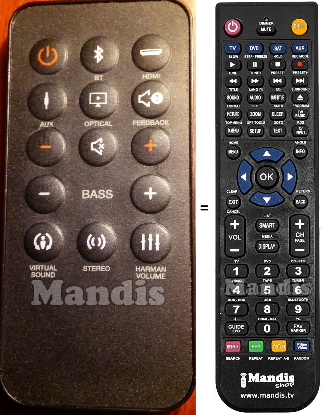 Replacement remote control JBL SB-350