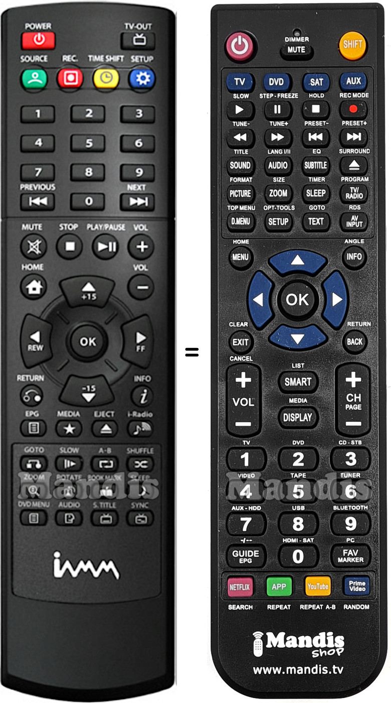 Replacement remote control IAMM NTR81