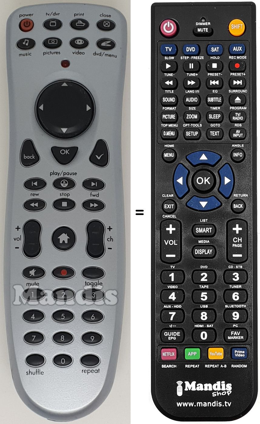 Replacement remote control REMCON1561