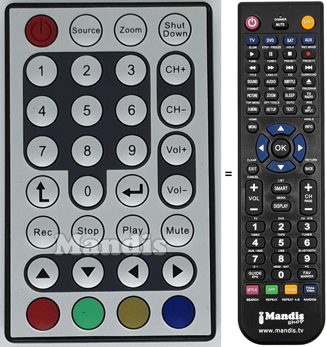 Replacement remote control REMCON1565