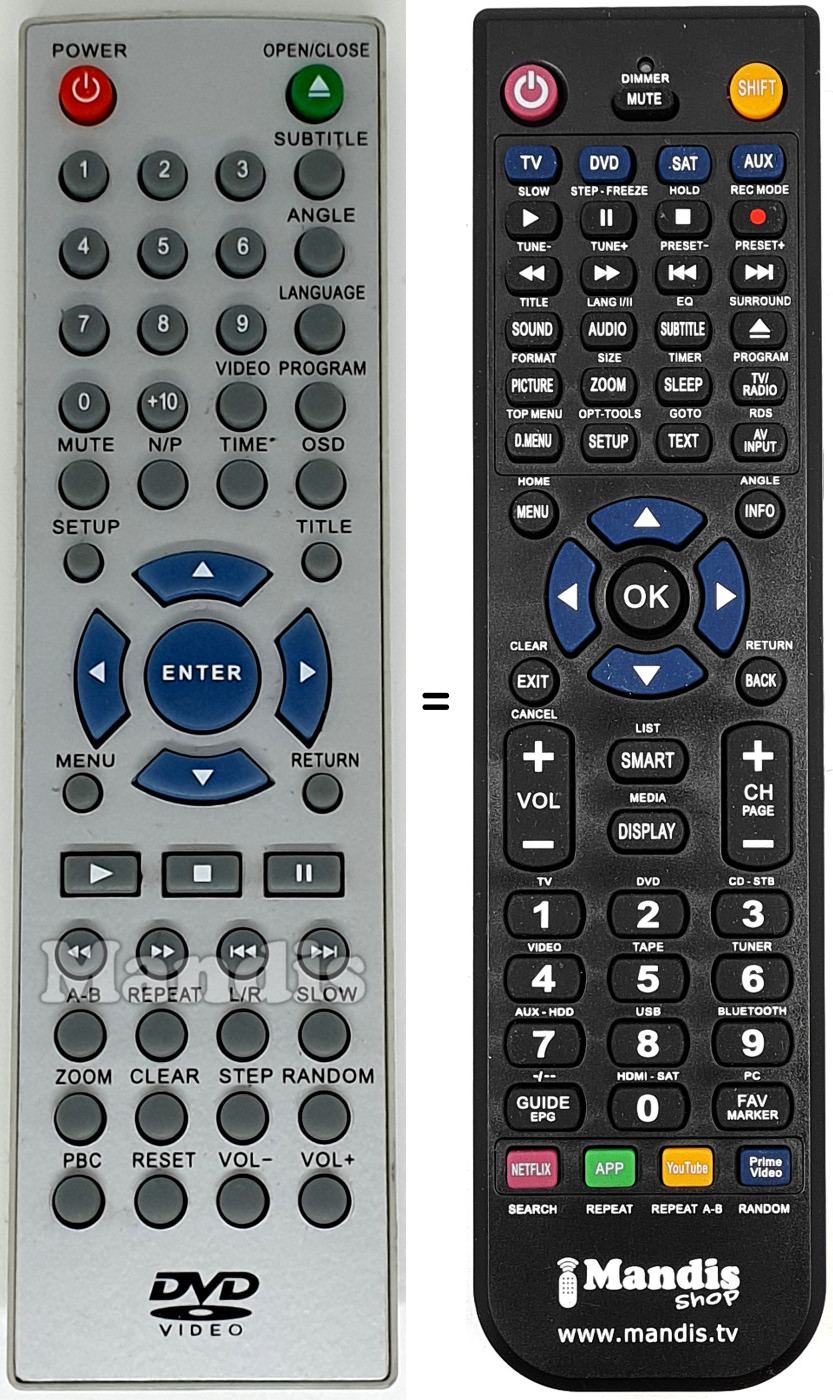 Replacement remote control REMCON1581