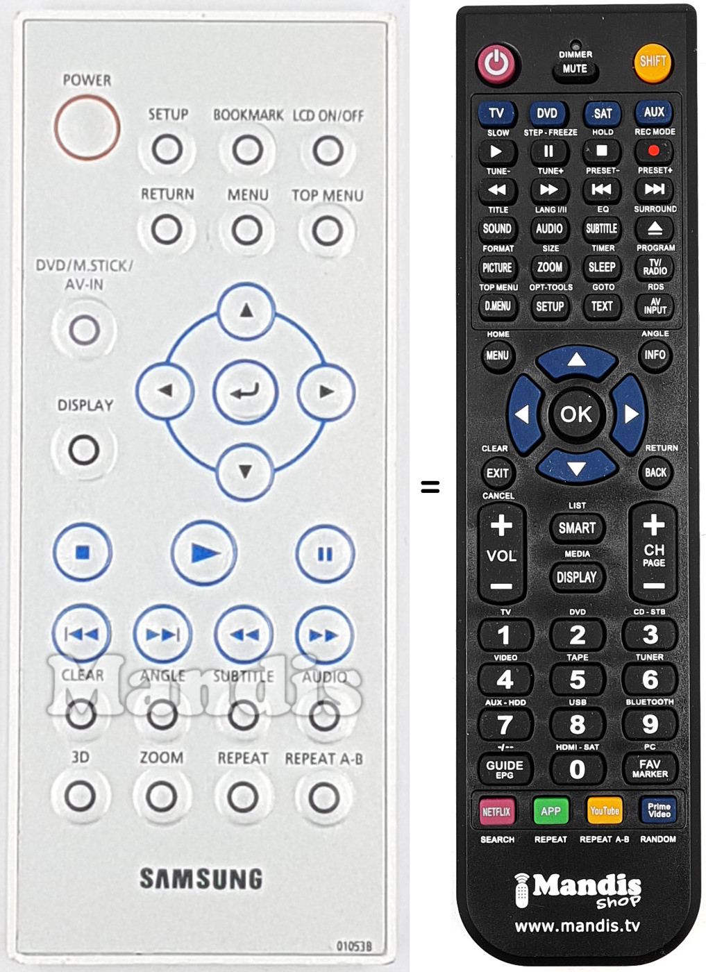 Gleichwertige Fernbedienung Samsung AH5901053B