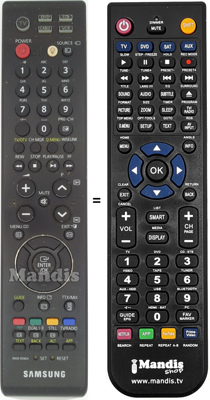 Gleichwertige Fernbedienung Samsung BN59-00582A