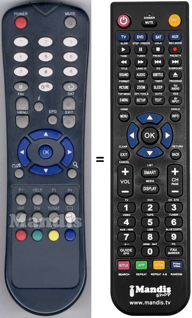Replacement remote control HV8035